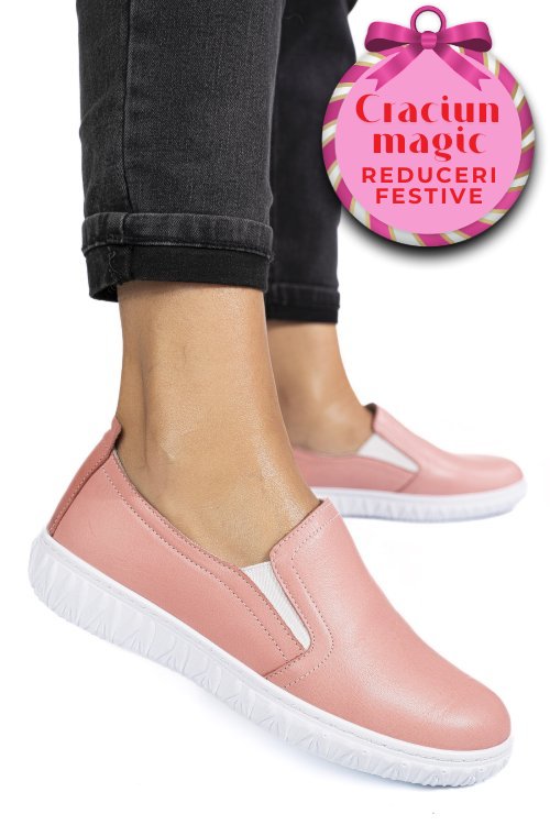 Pantofi roz piele naturala 0pc86