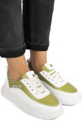 PANTOFI SPORT ALB VERDE PIELE NATURALA 1PC0002