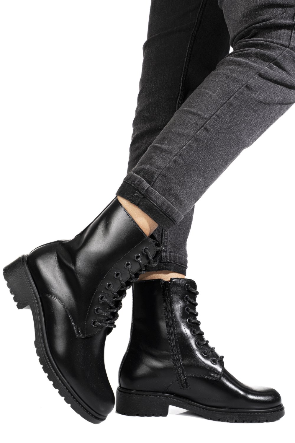 GHETE NEGRE PIEELE NATURALA 1PC35