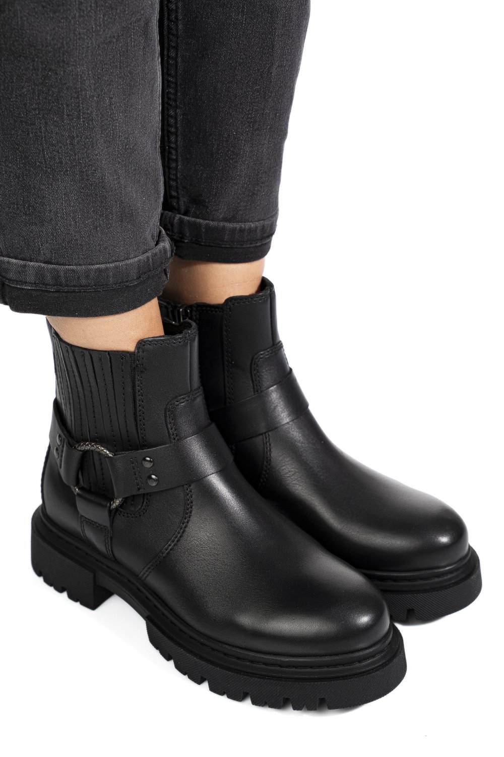 GHETE NEGRE PIELE NATURALA WH404H27