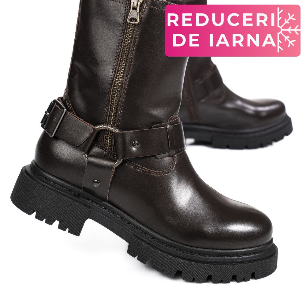 GHETE MARO INCHIS PIELE NATURALA WH404H26