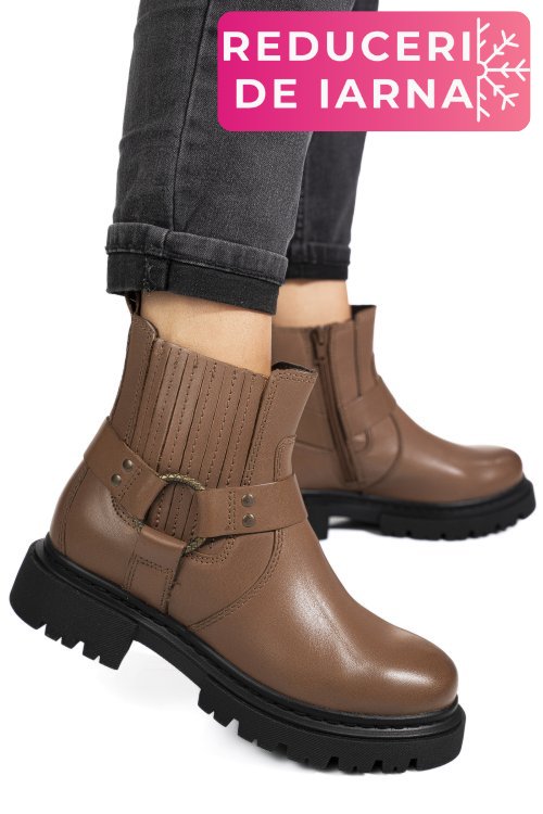 Ghete maro piele naturala wh404h27