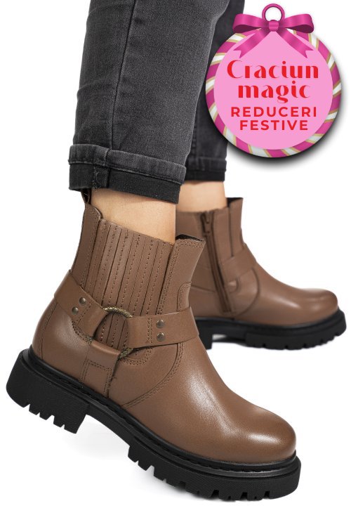 Ghete maro piele naturala wh404h27