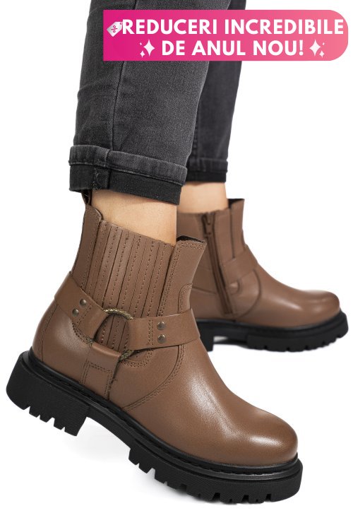 Ghete maro piele naturala wh404h27