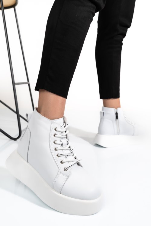 Ghete albe piele naturala tsp5101