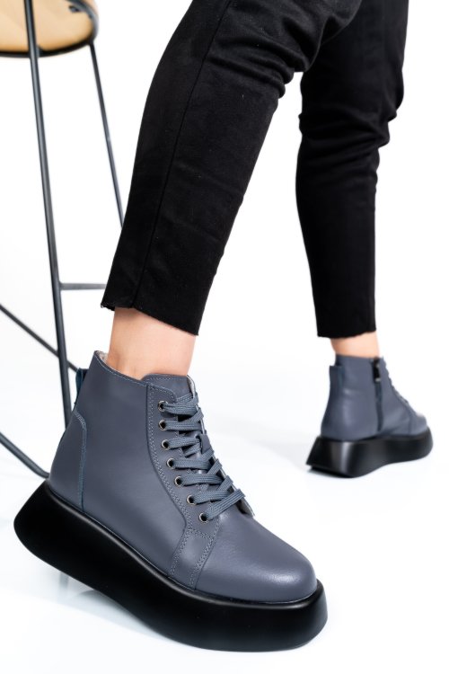 Ghete gri inchis piele naturala tsp5101