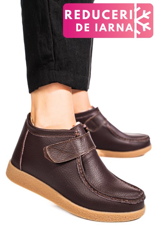 Ghete brown piele naturala 9sp601-2