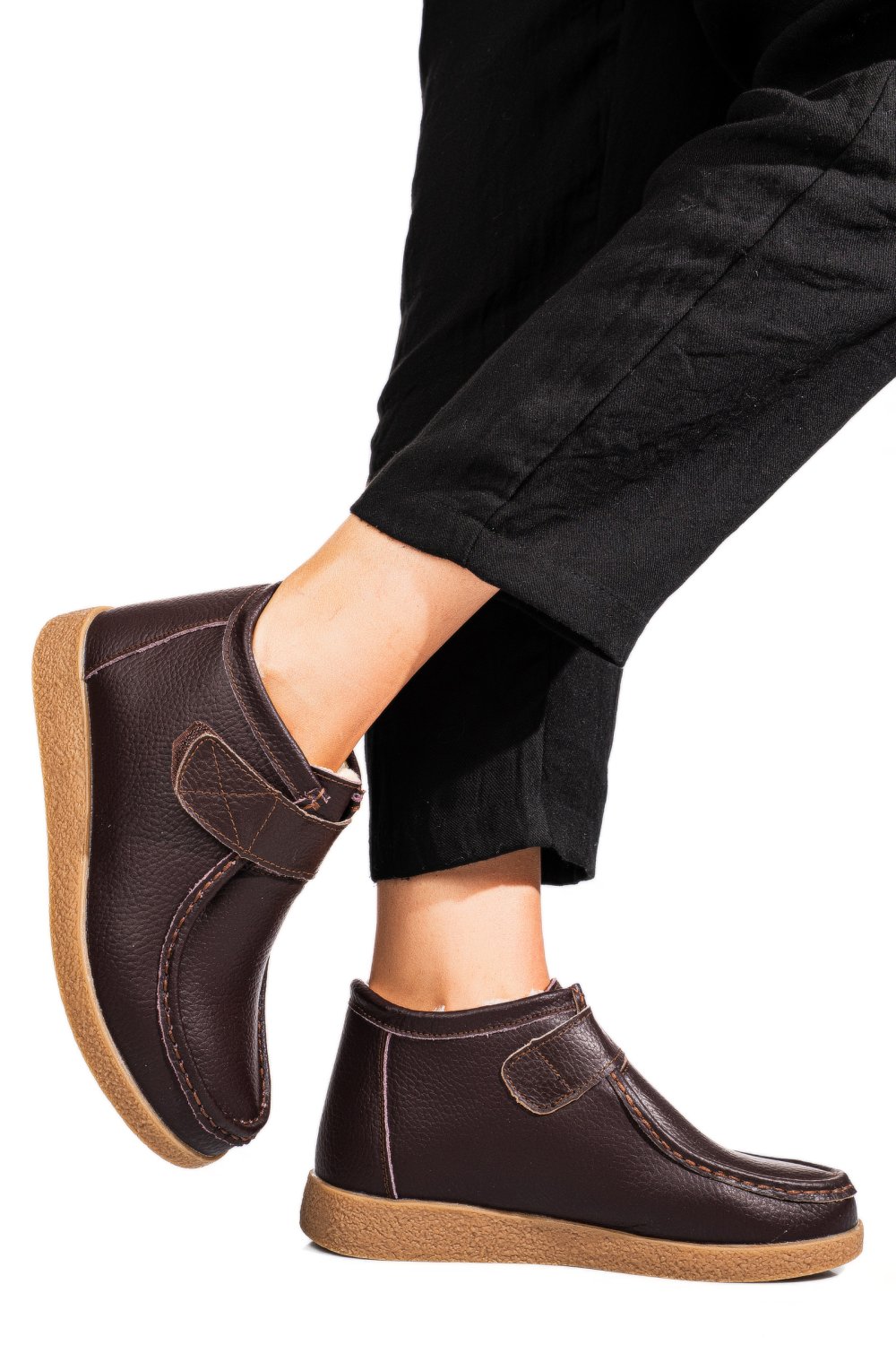 GHETE BROWN PIELE NATURALA 9SP601-2