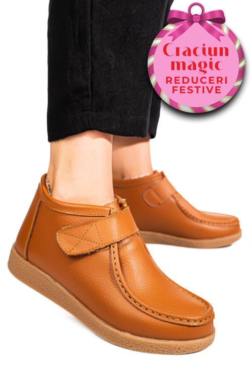 Ghete camel piele naturala 9sp601-2