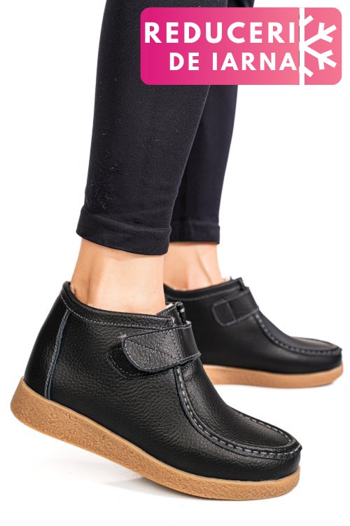 Ghete black piele naturala 9sp601-2