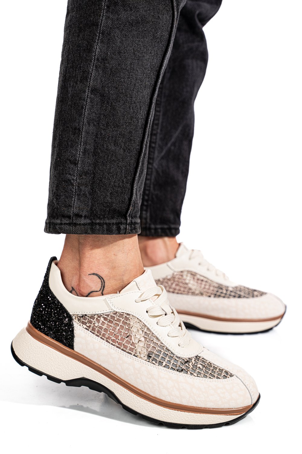 PANTOFI SPORT BEJ PIELE NATURALA GSPO098