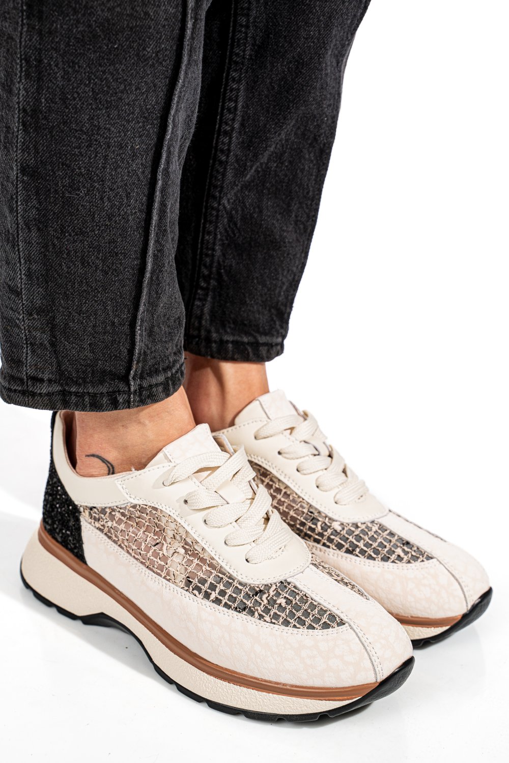 PANTOFI SPORT BEJ PIELE NATURALA GSPO098