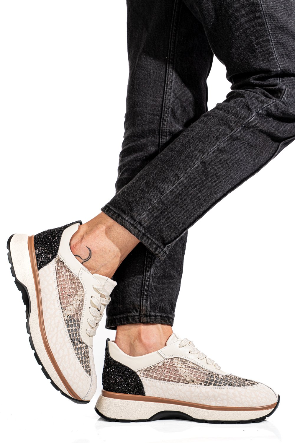 PANTOFI SPORT BEJ PIELE NATURALA GSPO098