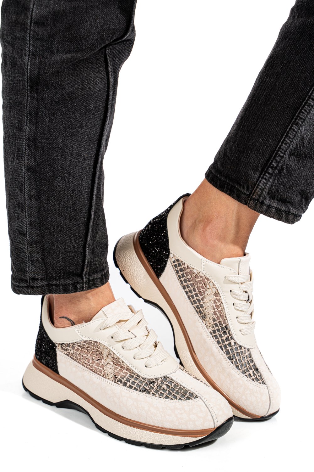 PANTOFI SPORT BEJ PIELE NATURALA GSPO098