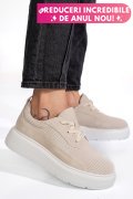 PANTOFI SPORT BEJ PIELE NATURALA  INTOARSA FSP002472
