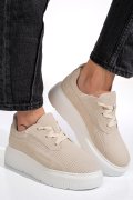 PANTOFI SPORT BEJ PIELE NATURALA  INTOARSA FSP002472