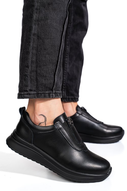 Pantofi sport negri piele naturala tsp6090