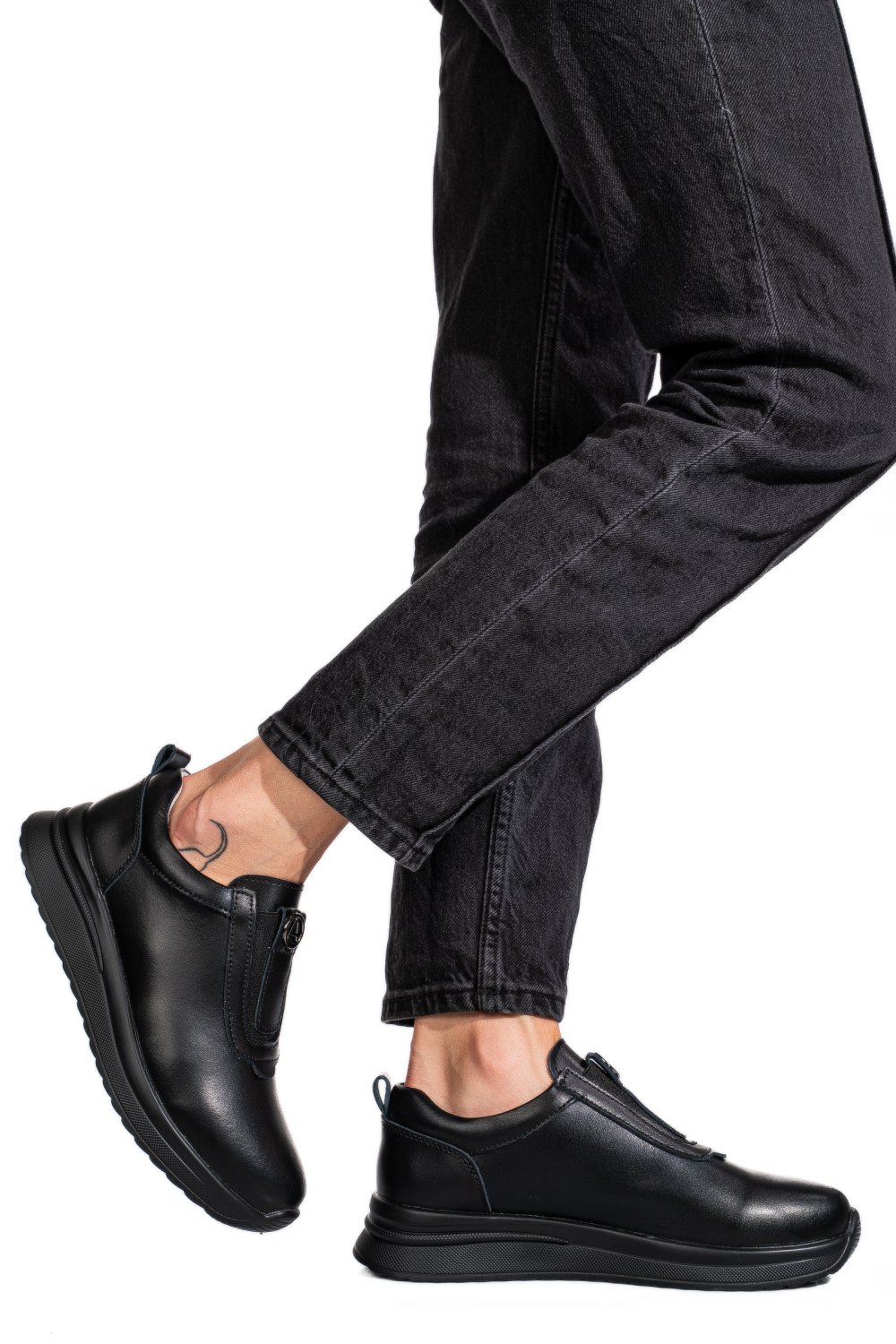 PANTOFI SPORT NEGRI PIELE NATURALA TSP6090