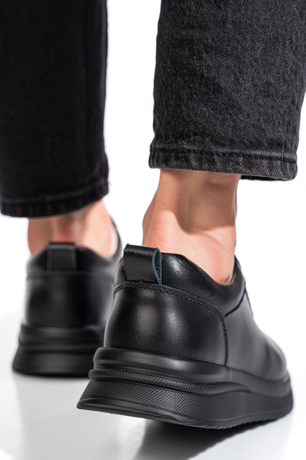 PANTOFI SPORT NEGRI PIELE NATURALA TSP6090