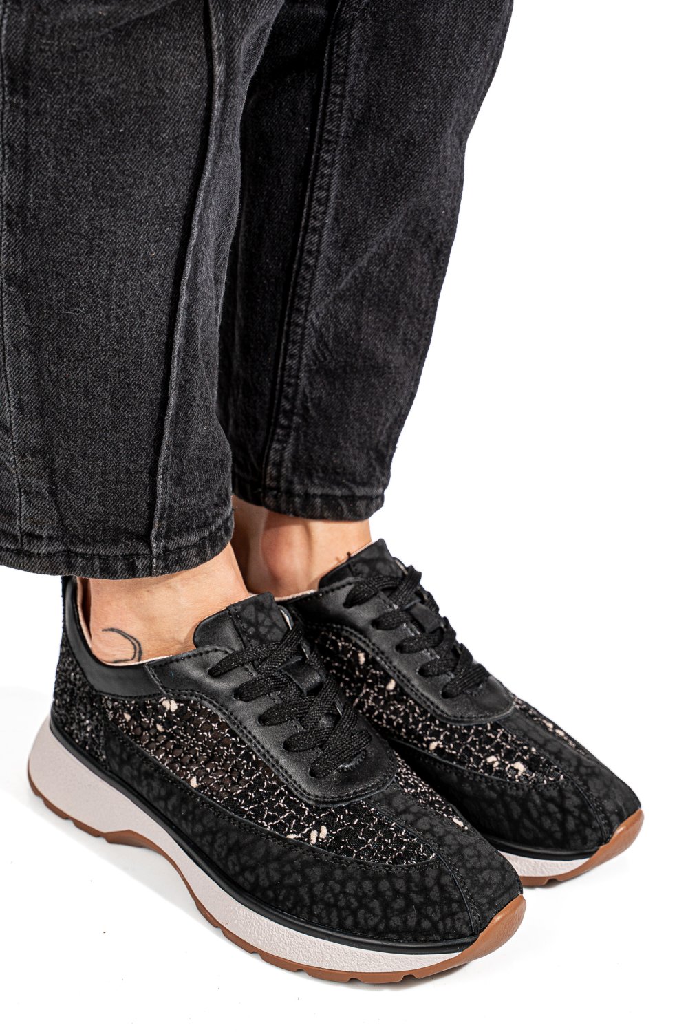 PANTOFI SPORT NEGRI PIELE NATURALA GSPO098