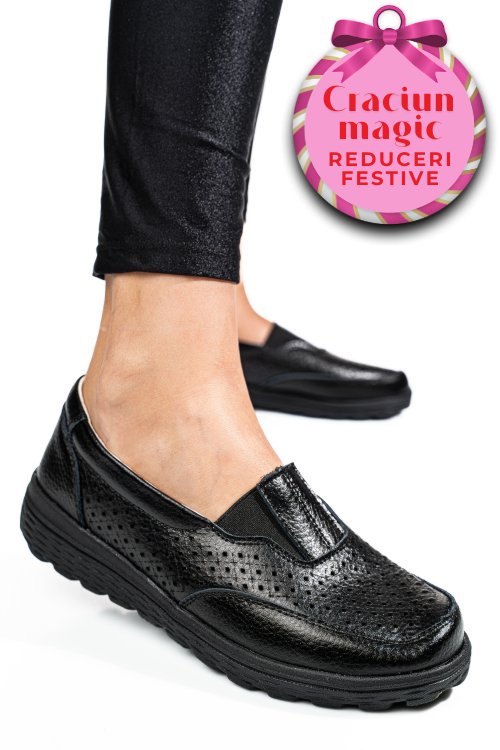 Mocasini negri piele naturala dspx22025