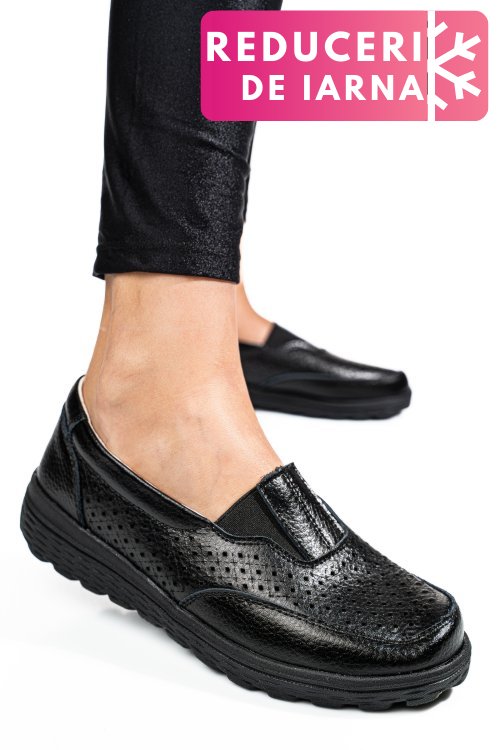 Mocasini negri piele naturala dspx22025