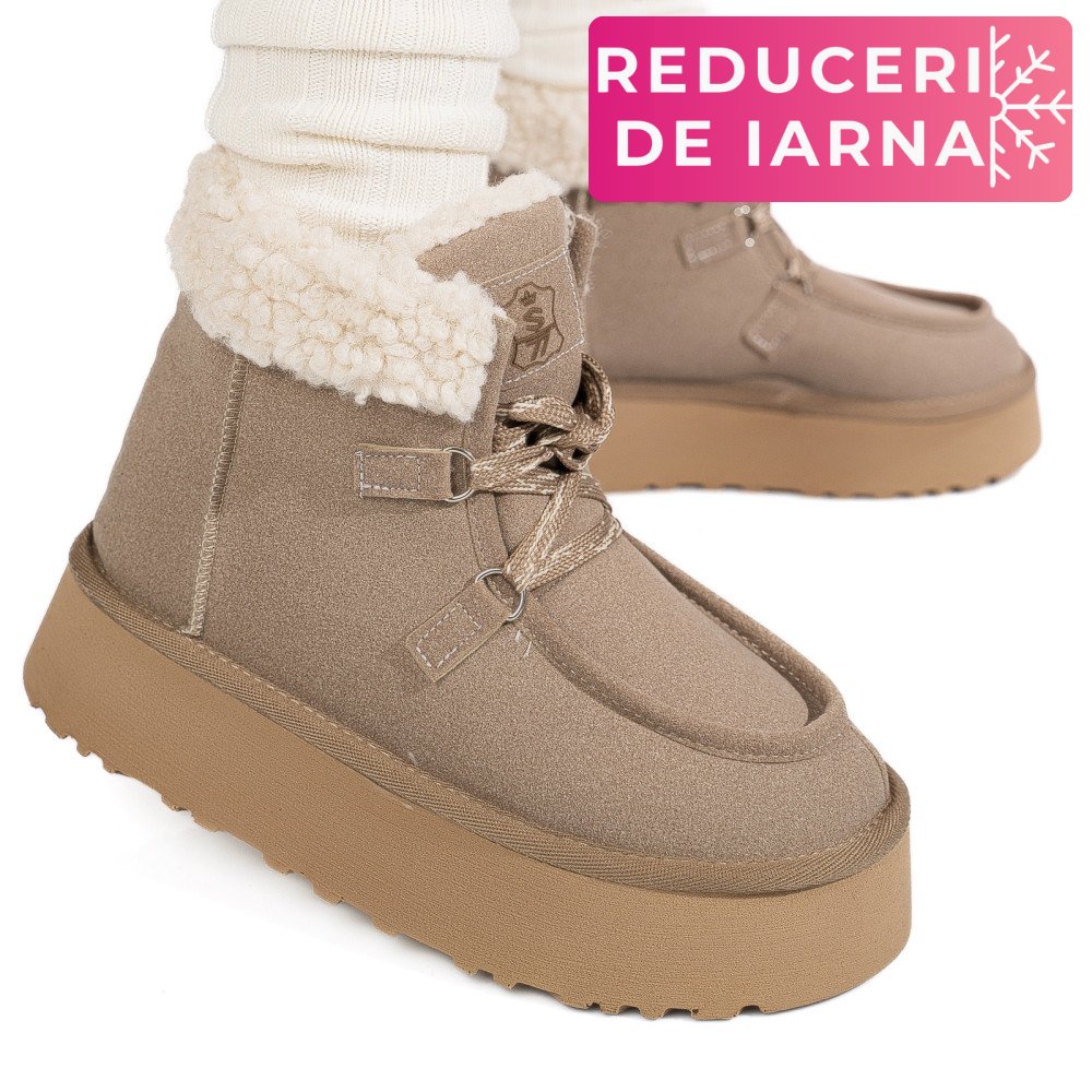 GHETE BEJ PIELE NATURALA INTOARSA US77KB005