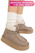 GHETE BEJ PIELE NATURALA INTOARSA US77KB005