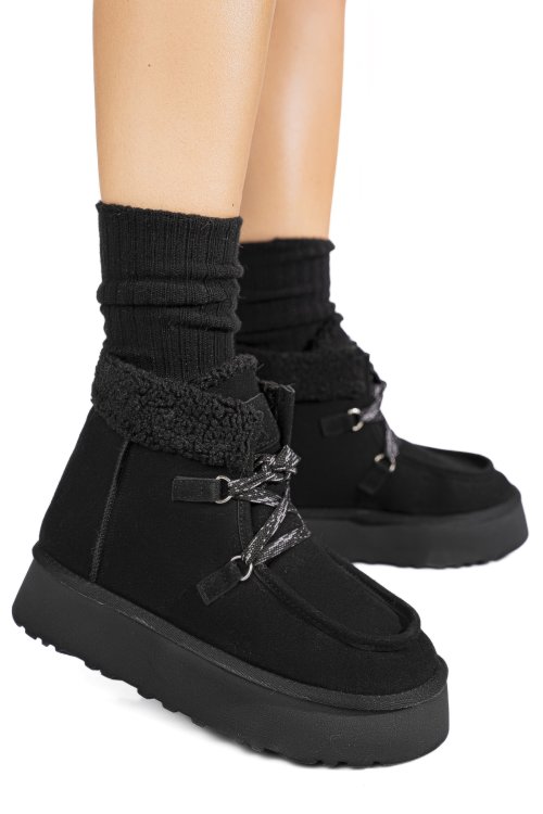 Ghete negre piele naturala intoarsa us77kb004