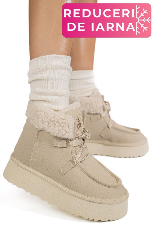 Ghete bej piele naturala intoarsa us77kb002