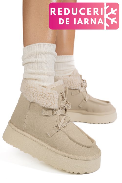 Ghete bej piele naturala intoarsa us77kb002
