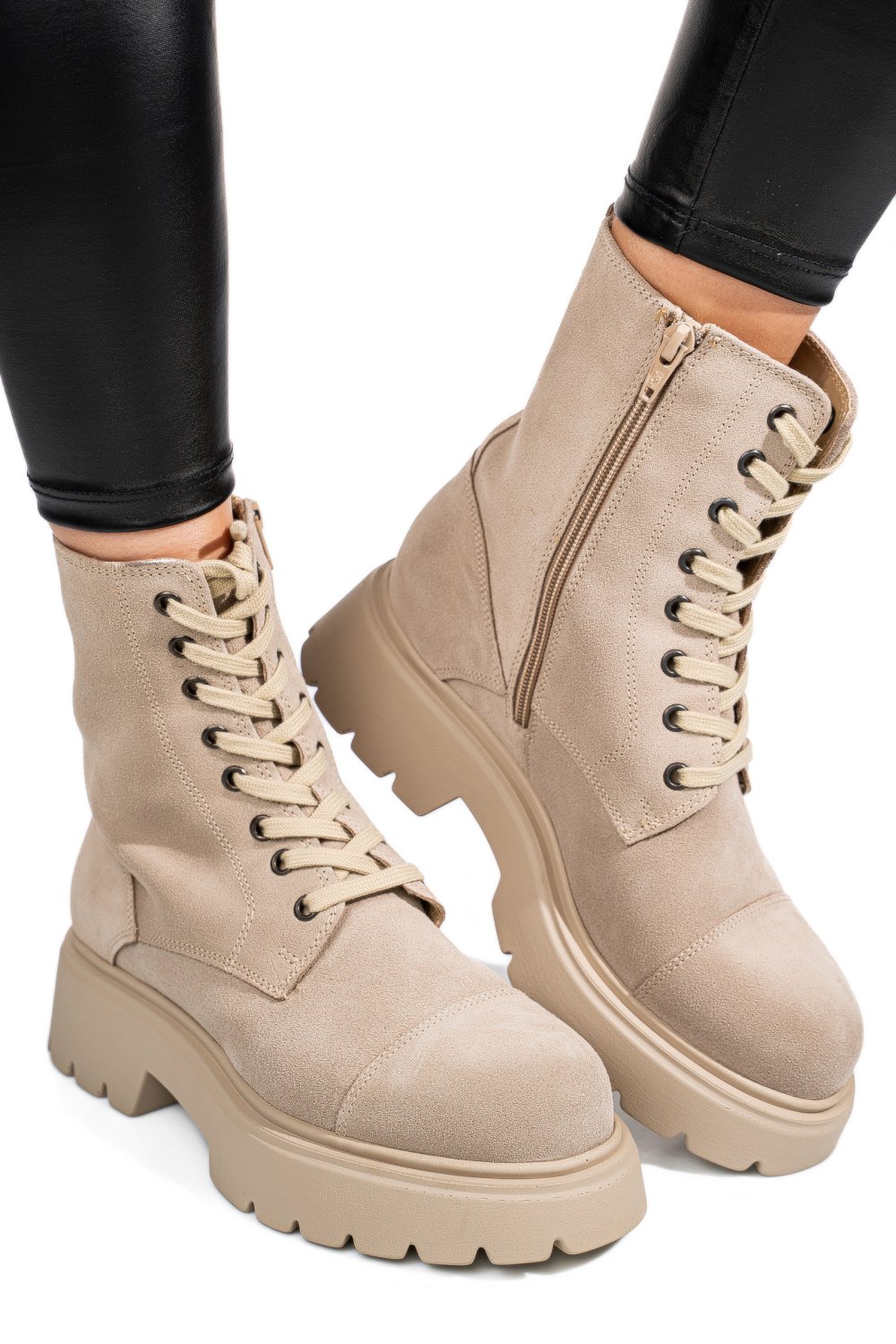 GHETE BEJ PIELE NATURALA 52132462