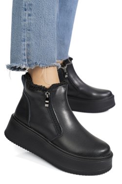 GHETE NEGRE PIELE NATURALA TSP7008