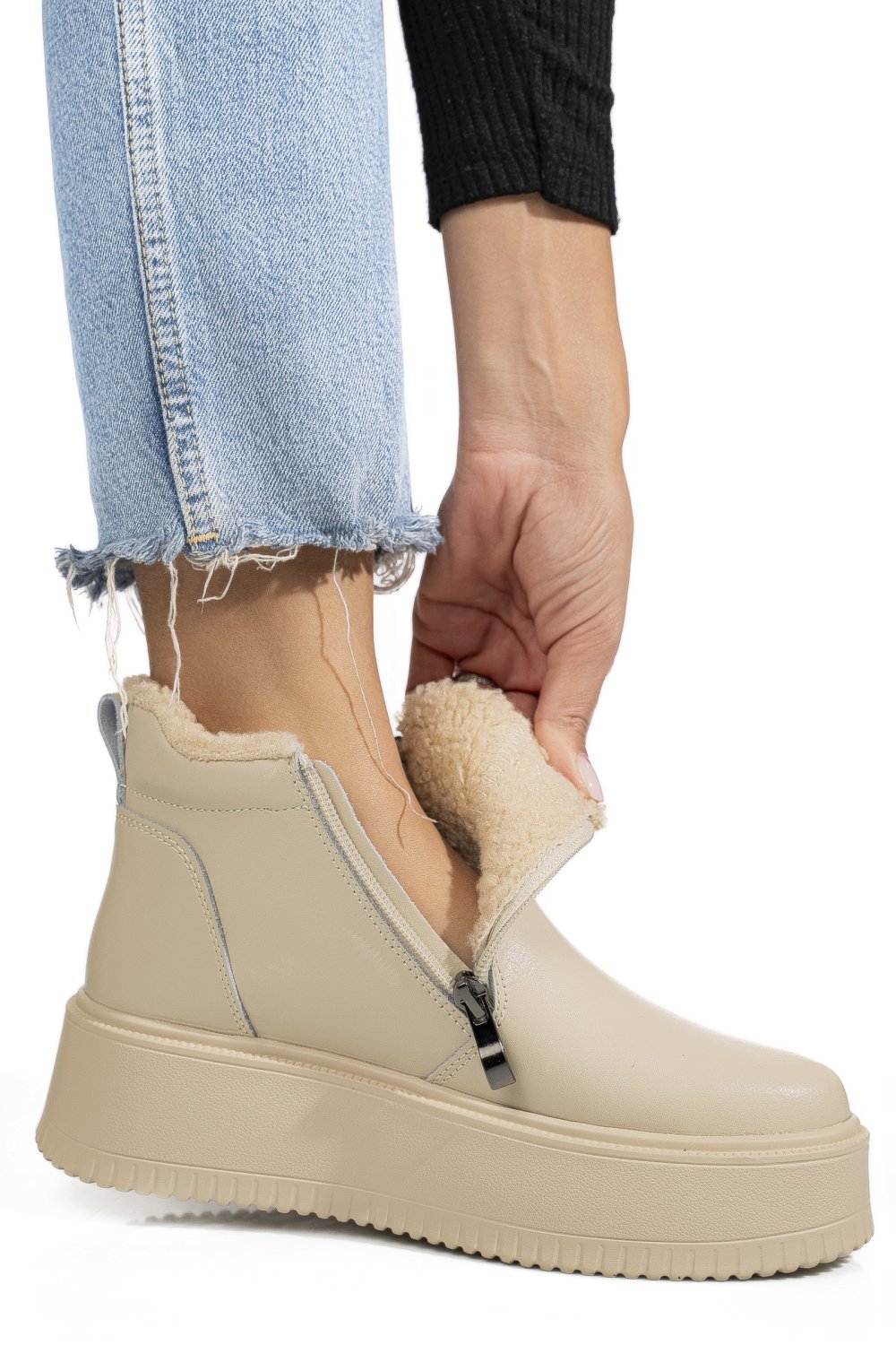 GHETE BEJ PIELE NATURALA TSP7008