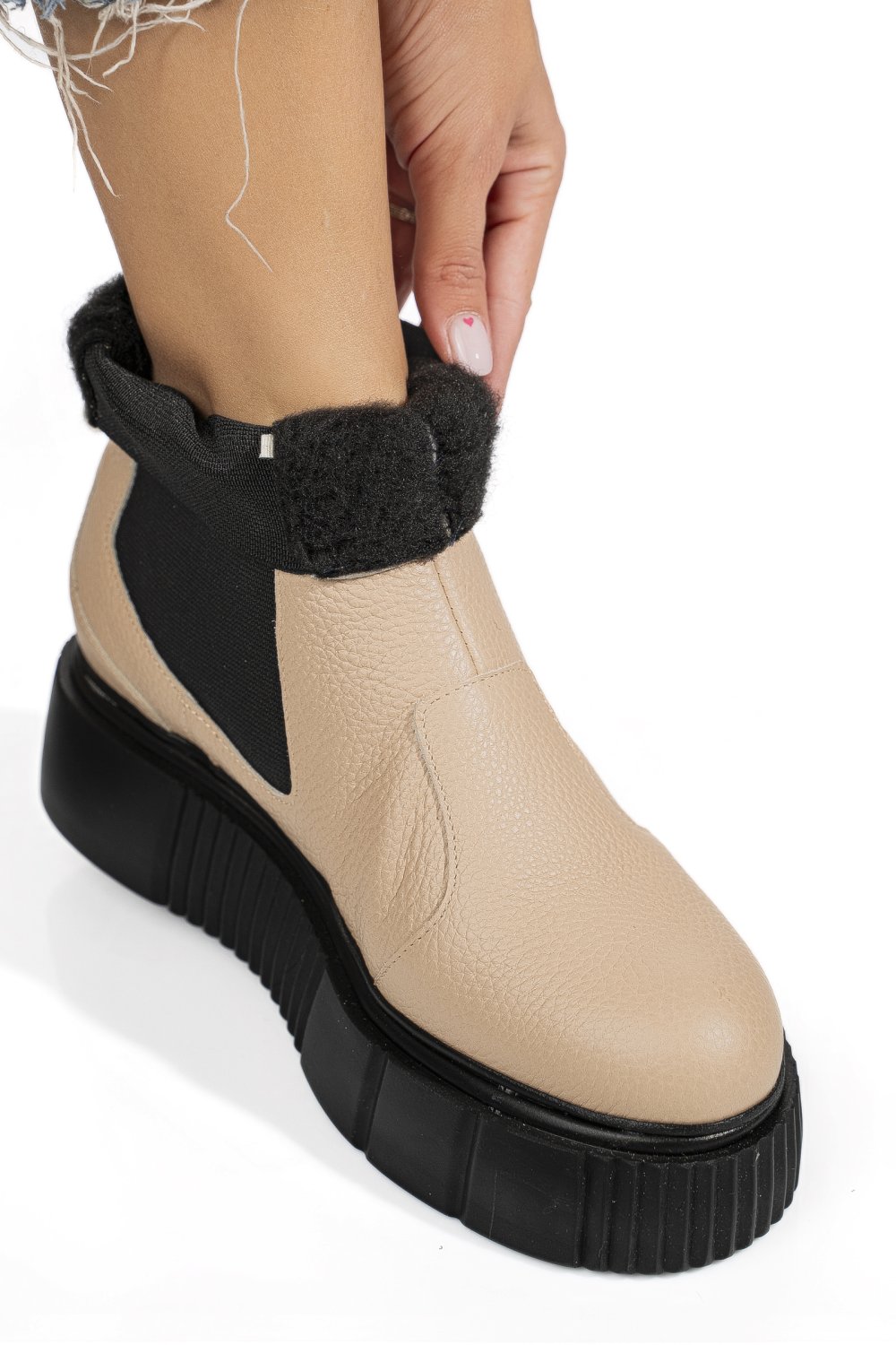 GHETE ROZ PIELE NATURALA 2PC01L