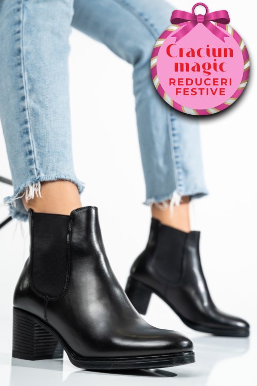 Ghete dama piele naturala negre ws77h70h02