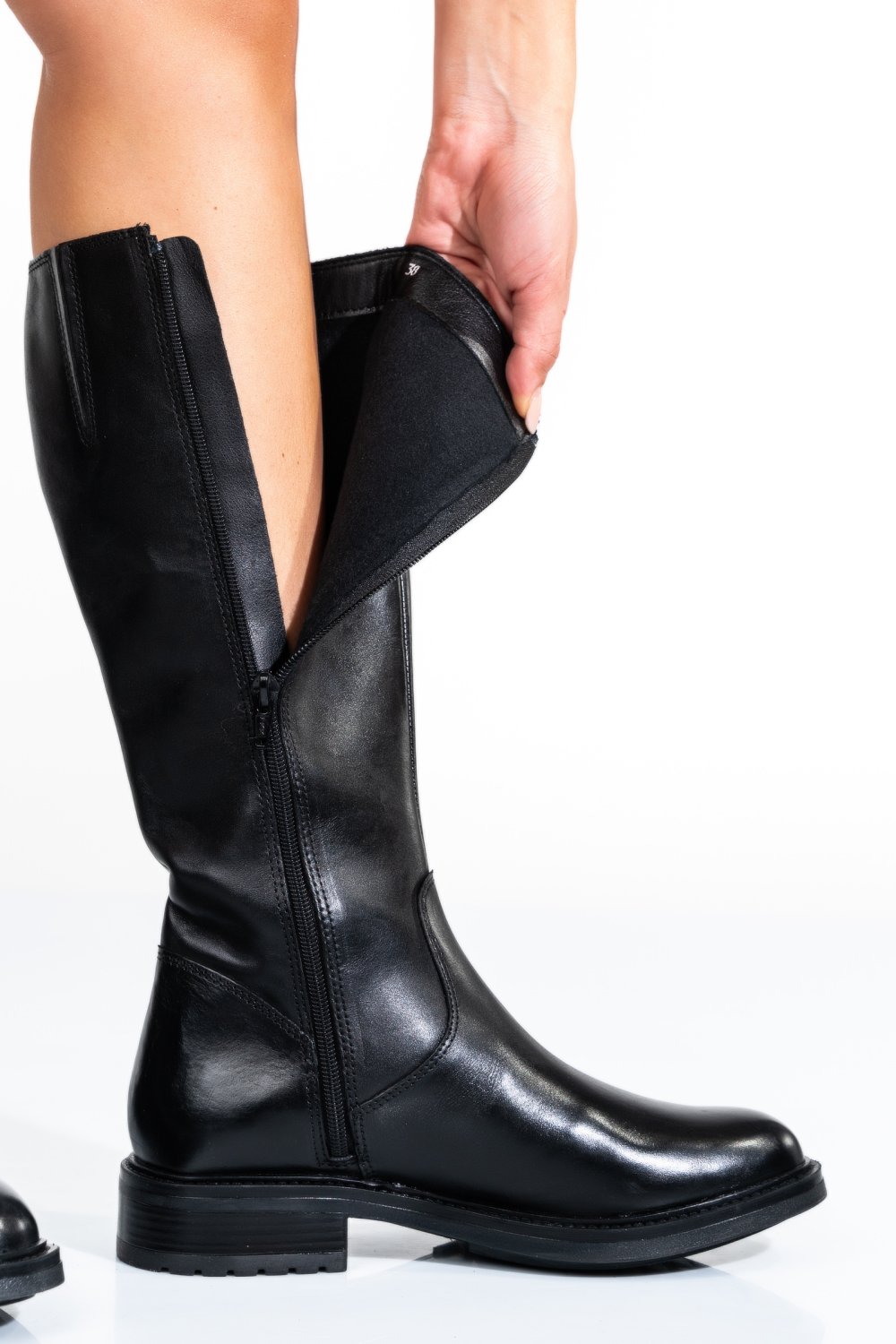 CIZME NEGRE PIELE NATURALA WS77B66H11