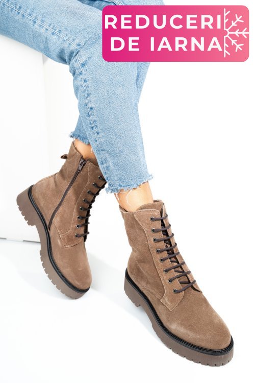 Ghete maro piele naturala intoarsa 12167647