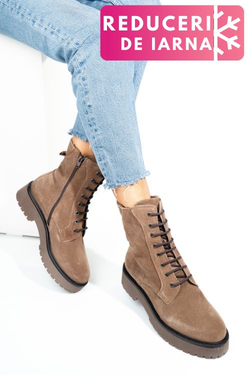 Ghete maro piele naturala intoarsa 12167647