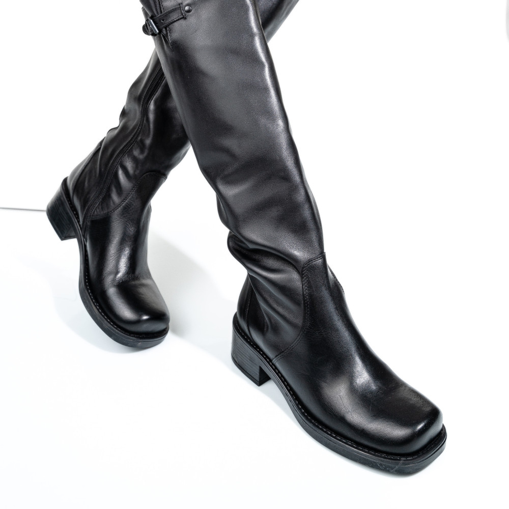 CIZME NEGRE PIELE NATURALA 09LISCIO