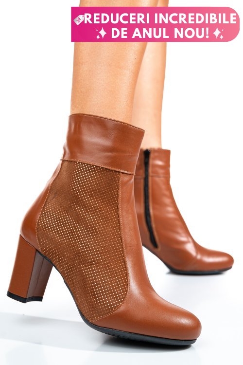 Botine dama piele naturala maro 7s7773