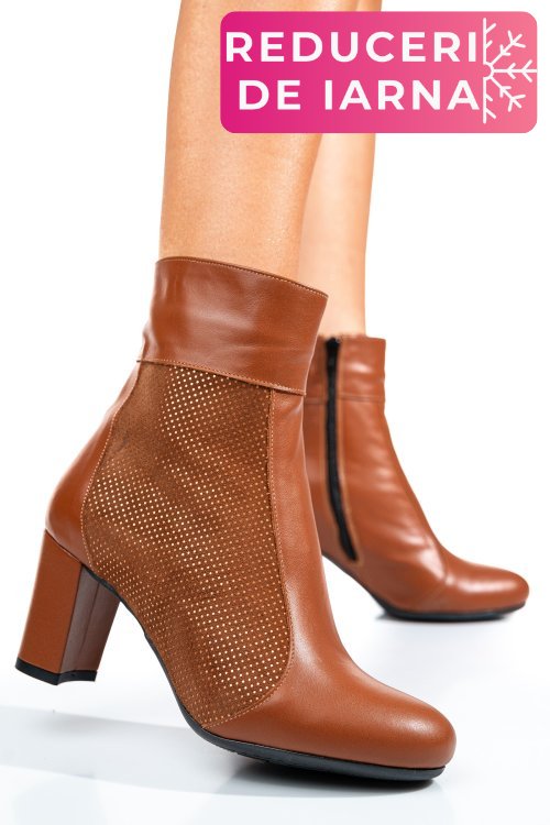 Botine dama piele naturala maro 7s7773