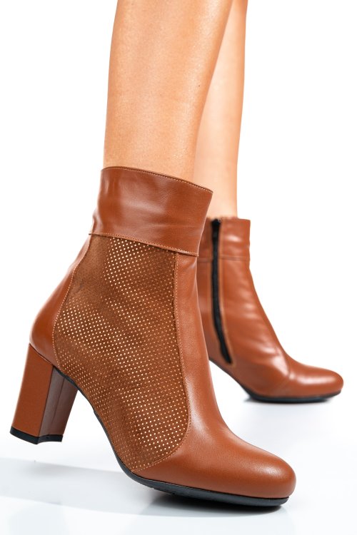 Botine dama piele naturala maro 7s7773