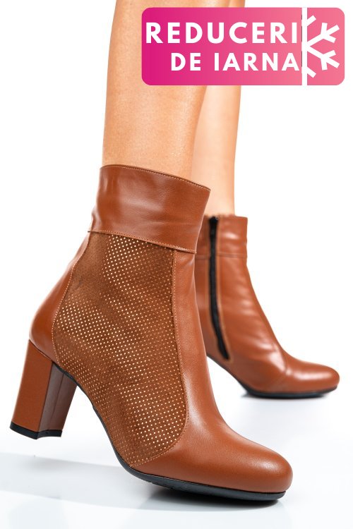 Botine dama piele naturala maro 7s7773