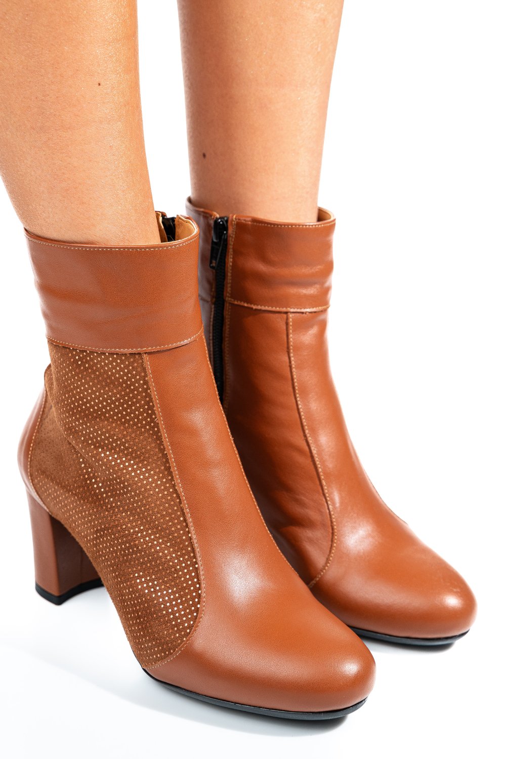 BOTINE DAMA PIELE NATURALA MARO 7S7773