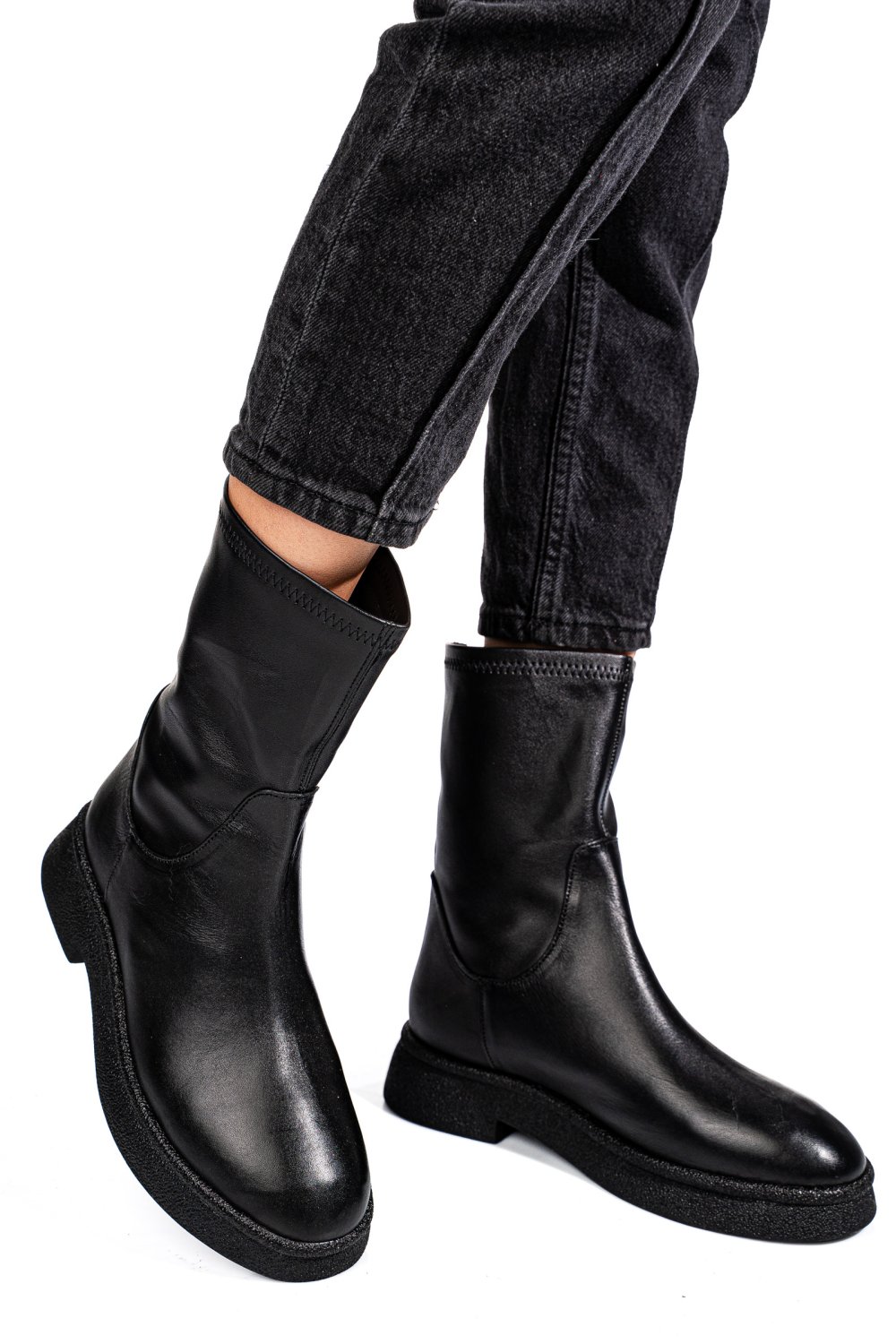 GHETE NEGRE PIELE NATURALA 1S771838