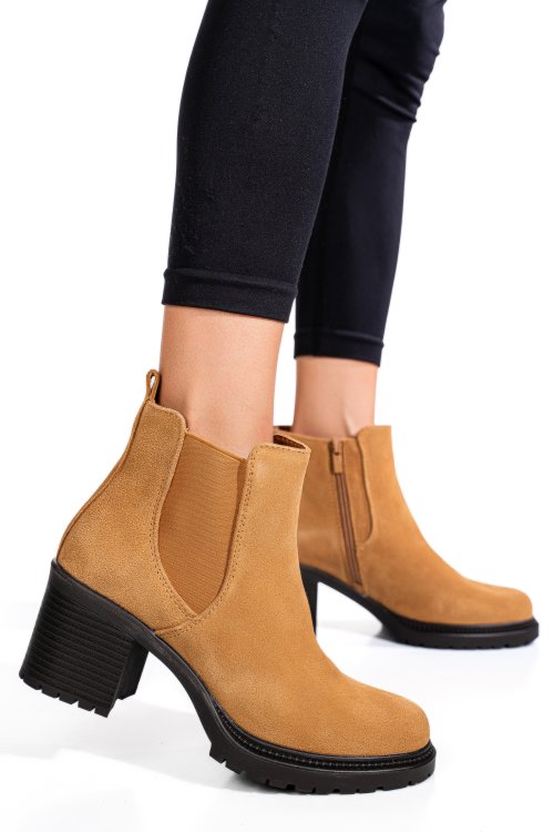 Botine maro piele naturala intoarsa 3s7756