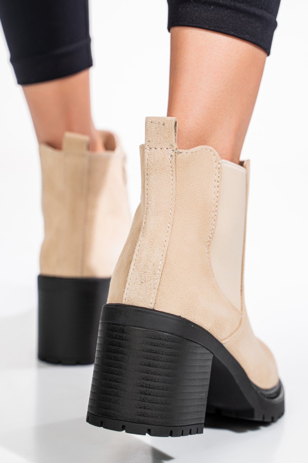 BOTINE BEJ PIELE NATURALA INTOARSA 3S7756