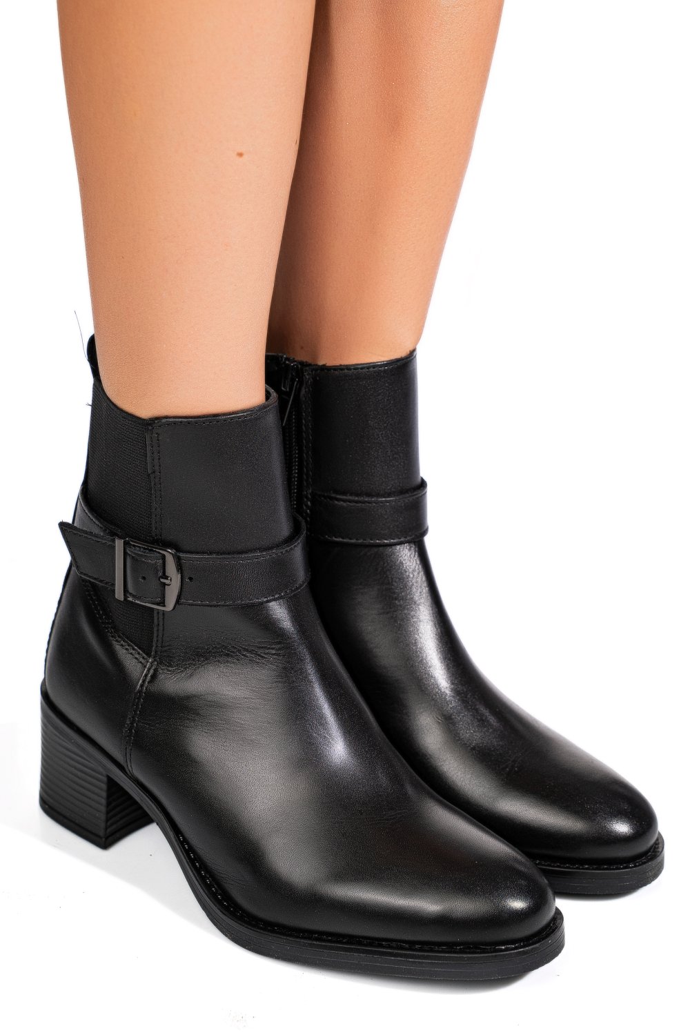 GHETE NEGRE PIELE NATURALA VB264203