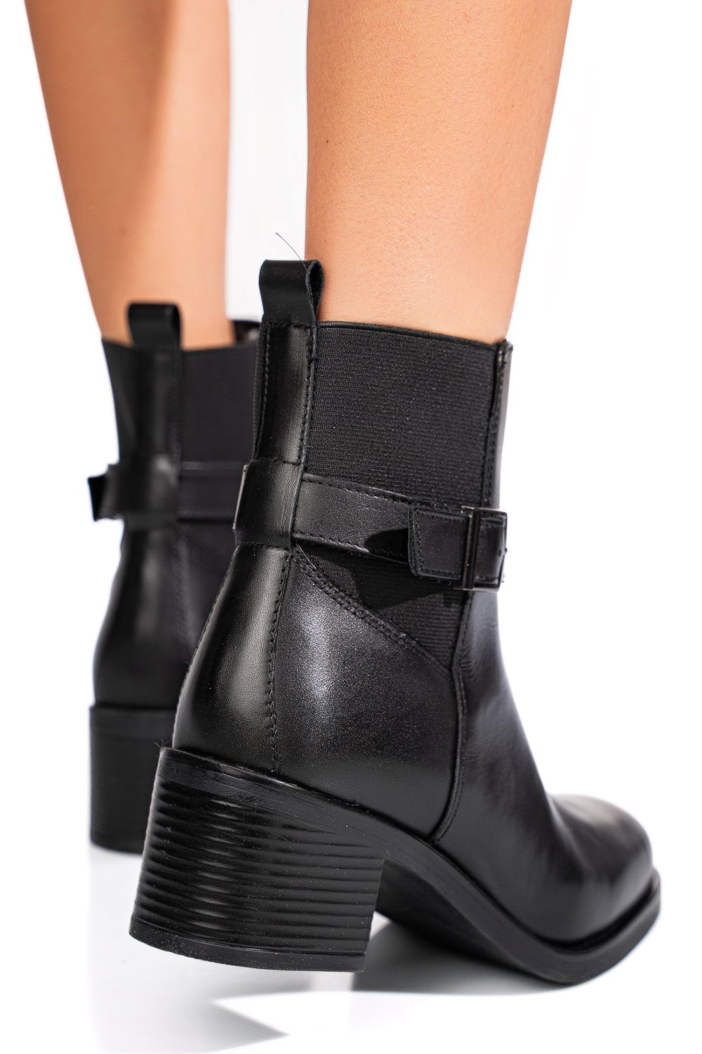 GHETE NEGRE PIELE NATURALA VB264203